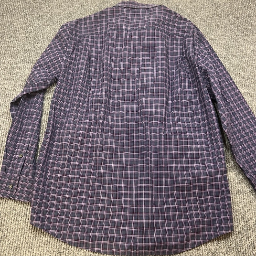Jos A Bank Traveler Men Large Plaid Button Down‎ Shirt Travel Tech Tailored Fit - Picture 3 of 7